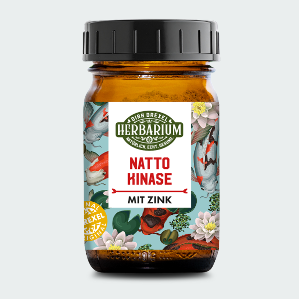 Drexel Herbarium Nattokinase 36 Gramm Glas Front